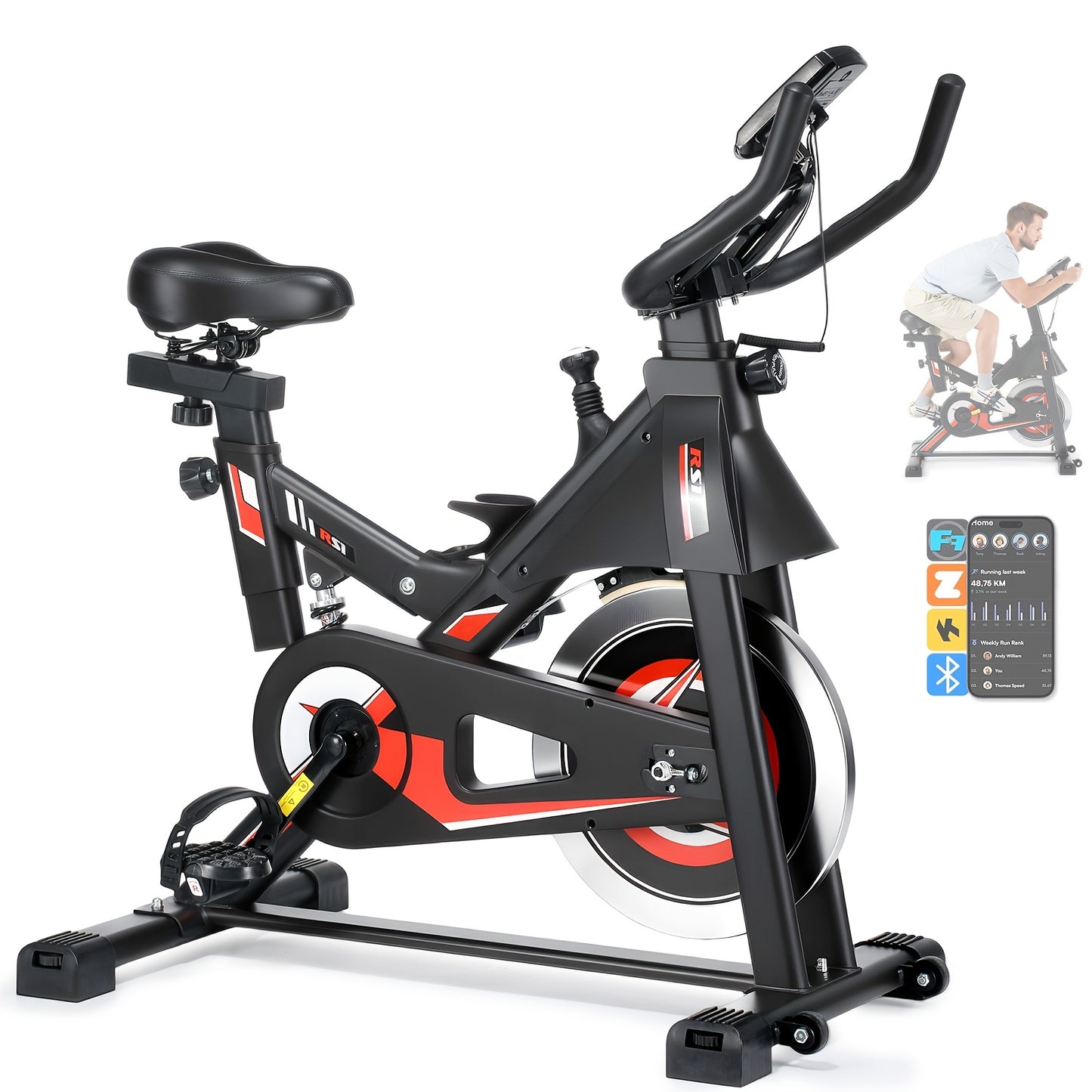 Hometrainer – Fitnessfiets – Indoorfiets – Spinningfiets – Fietstrainer – Magnetische Weerstand – Hartslagmeter – 6-Verstelbare Zitting en Stuur – Max 150 kg Belastbaar