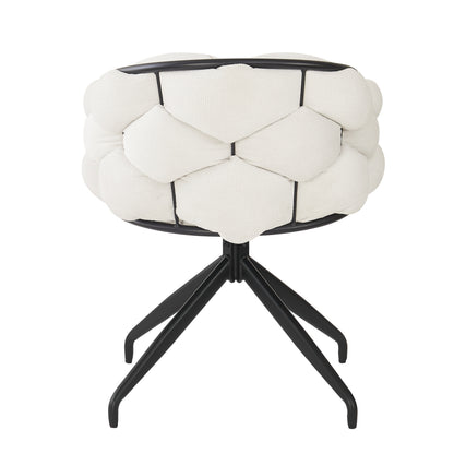 Draaibare Eetkamerstoel – Eetkamerstoel Set – Draaistoel – Stoel Beige – Bamboestoel – 360° Draaibaar – Ergonomische Rugleuning