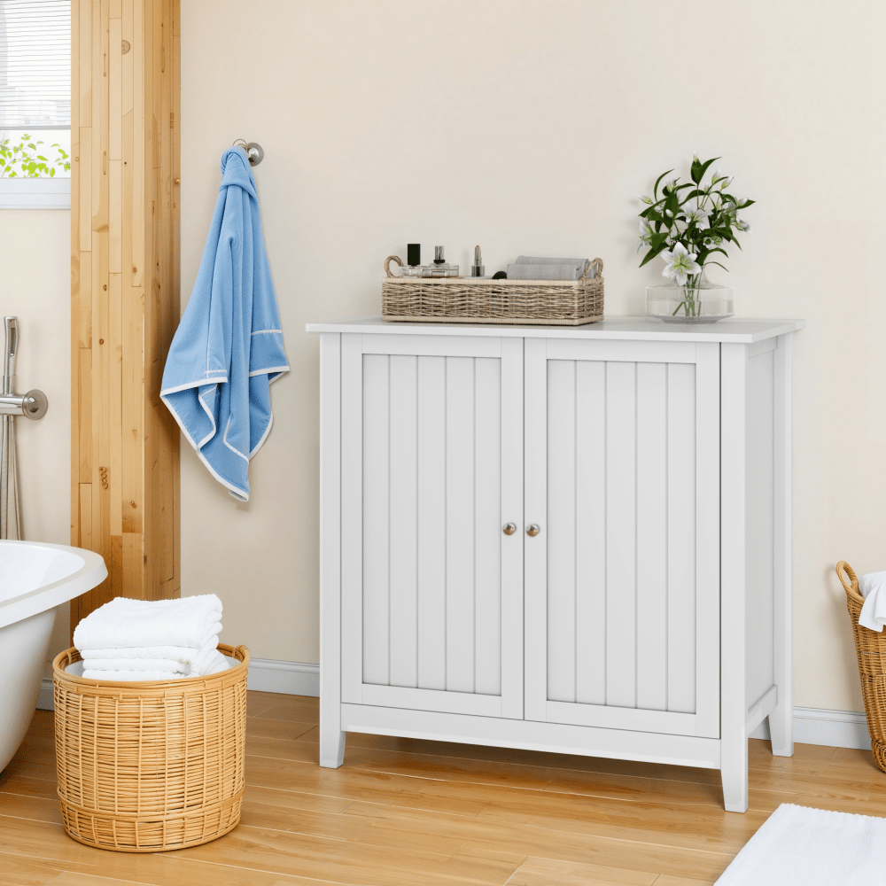 Dressoir – Opbergkast – Ladekast – Kast – Tv-meubel – Wit – Vloerstaand – Verstelbare Planken – Dubbele Deuren
