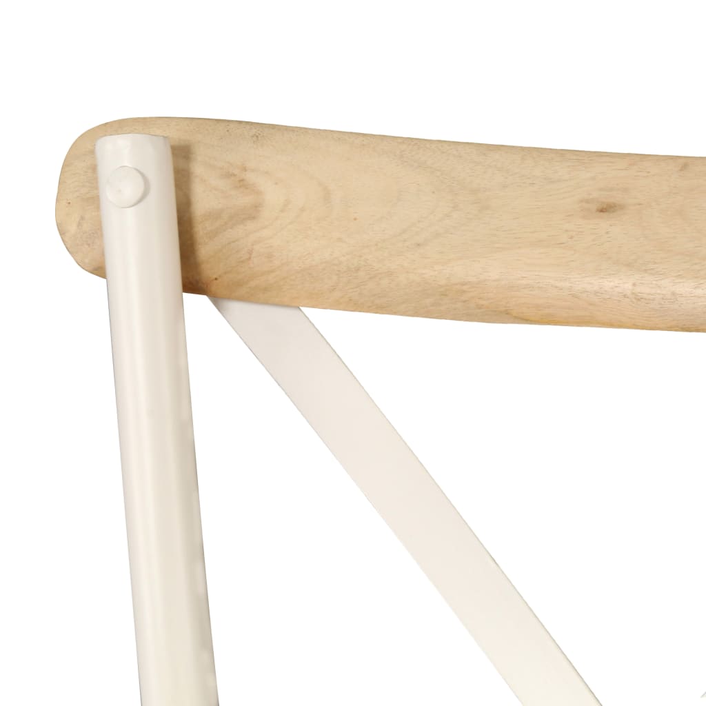 Eettafelstoel – Eetkamerstoel – Stoel – Kuipstoel – Meubel – Massief Mangohout – Zwart Stalen Frame – Handgemaakt – Duurzaam & Stevig