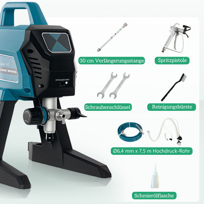 Elektrisch Verfspuitsysteem – Verfspuitpistool – Spuitapparaat – Verfspuitinstallatie – Verfspuitmachine – Blauw – 700W Motor – 200 Bar Druk