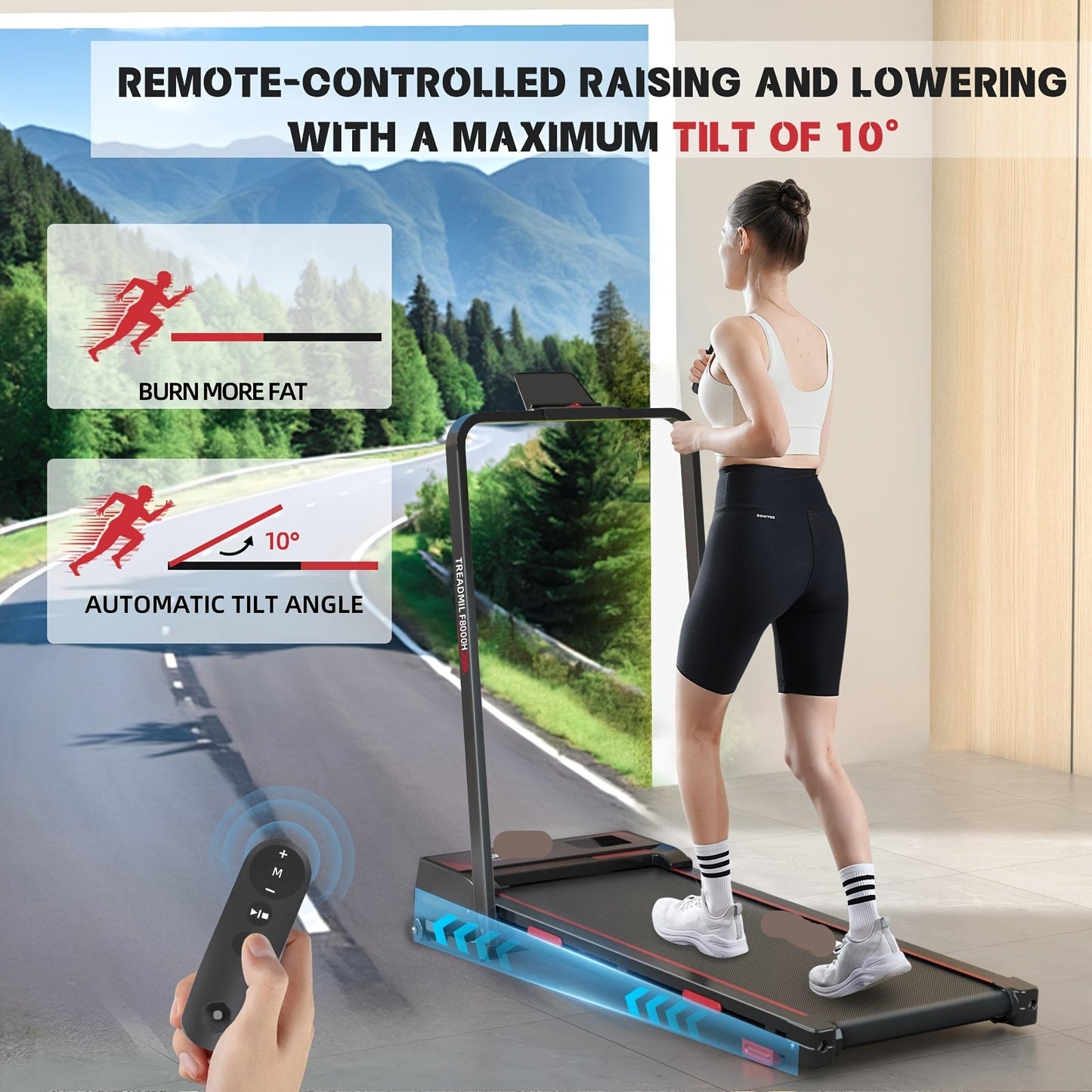 Loopband – Thuisloopband – Compact Loopband – Elektrische Loopband – Inklapbare Loopband – 1 Tot 12 Km/U – Elektrisch Verstelbare Helling