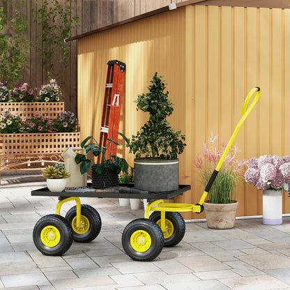 Tuinwagen – Tuinkar – Bolderkar – Transportkar – Handkar – Metalen Frame – 150 Kg Draagvermogen – 94x48,5x100 cm