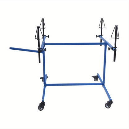 Wielstandaard – Velgenrek – Bandenstandaard – Schilderstandaard – Opbergrek – Verstelbaar Tot 100 kg Draagkracht – 360° Draaibare Kegels – Blauw