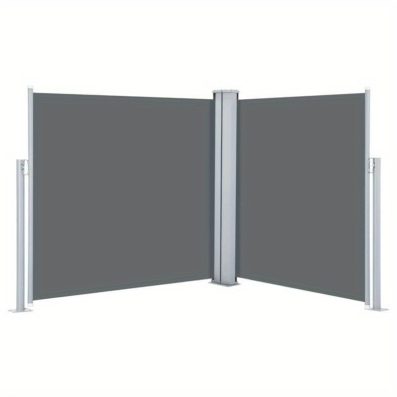 Uitschuifbare Windscherm – Windscherm Terras – Balkon Windscherm – Tuin Scherm – Uitschuifbaar 120 Tot 600 Cm – Stevig Metalen Frame - QUORE