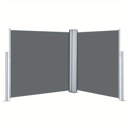 Uitschuifbare Windscherm – Windscherm Terras – Balkon Windscherm – Tuin Scherm – Uitschuifbaar 120 Tot 600 Cm – Stevig Metalen Frame - QUORE