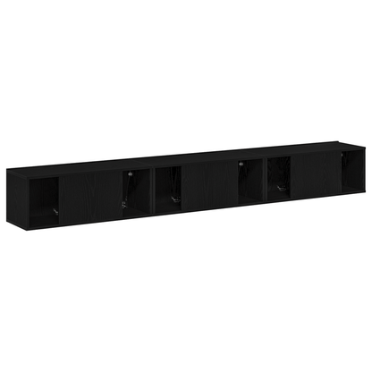 Set di Mobile TV a 3 Pezzi in Wood Ingegnerizzato Nero Practical Removable
