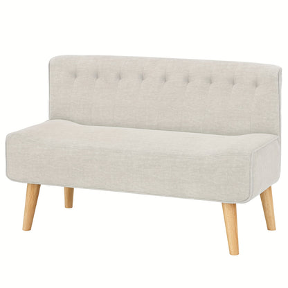 Tweezitsbank – 2-Zitsbank – Slaapkamerbank – Linnenbank – Compacte Sofa Beige – 117 cm Breed – Hoogwaardig Linnen Material - QUORE