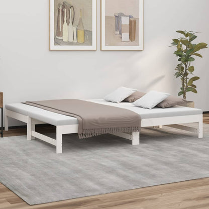 Slaapbank – Bedbank – Slaapstoel – Logeerbed – Opklapbed – Massief Dennenhout – 195,5x148x30 cm