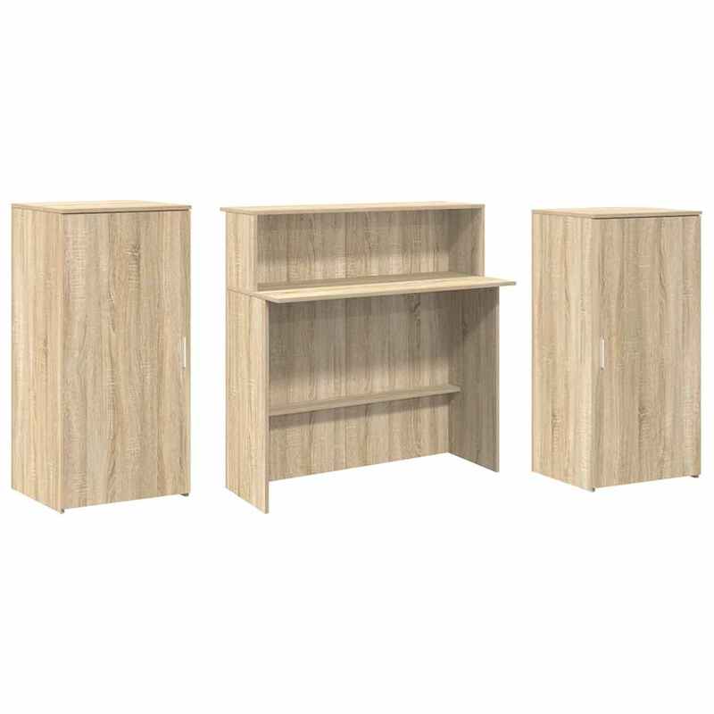 Balie – Receptiebalie – Toonbank – Bureaubalie – Winkelttoonbank – Sonoma Eiken – Houtmateriaal – Ruime Werkplek – Duurzaam Design