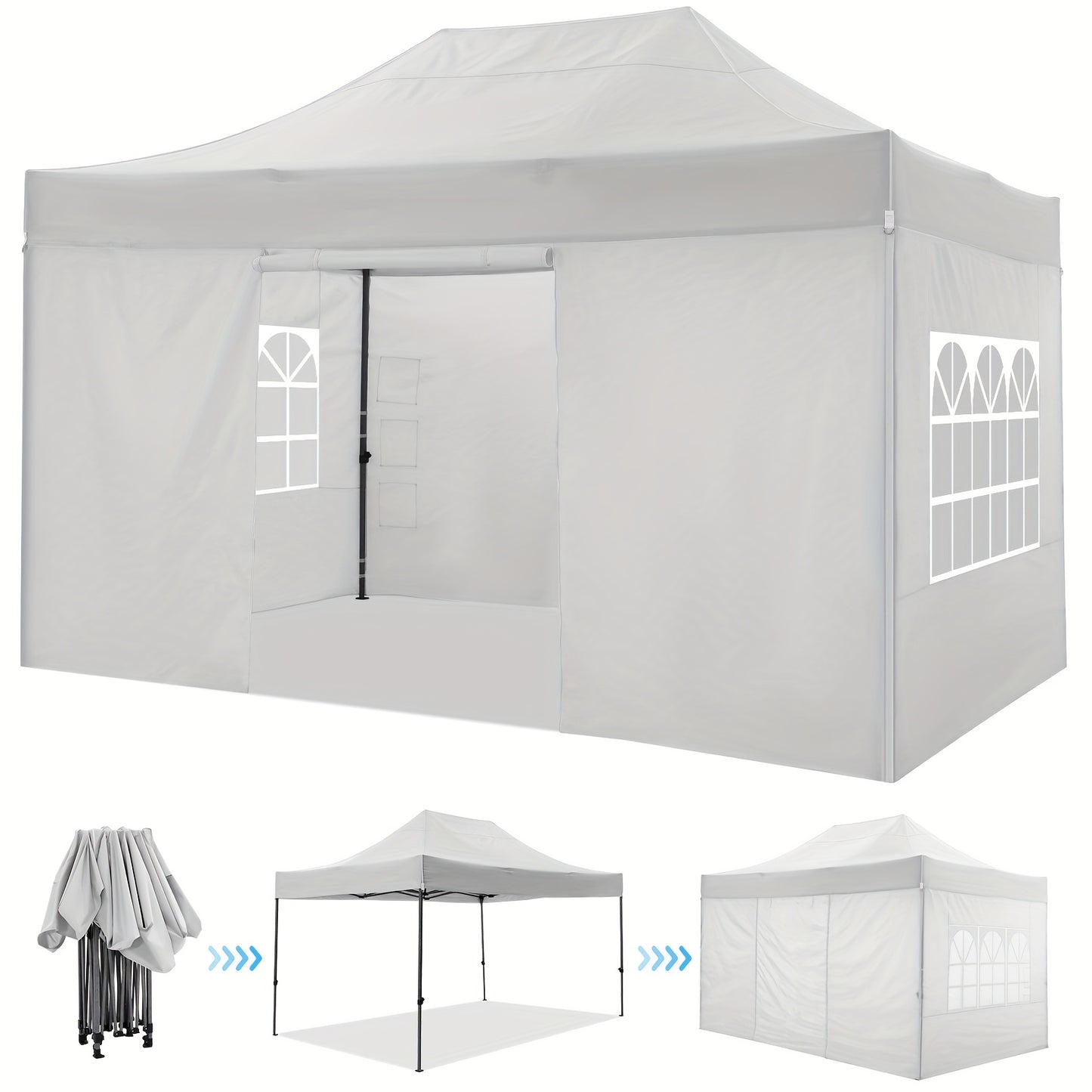 Partytent – Buitentent – Tuinentent – Schaduwdoek – 3X4,5 Meter – Waterdicht – Stevig Metalen Frame - QUORE