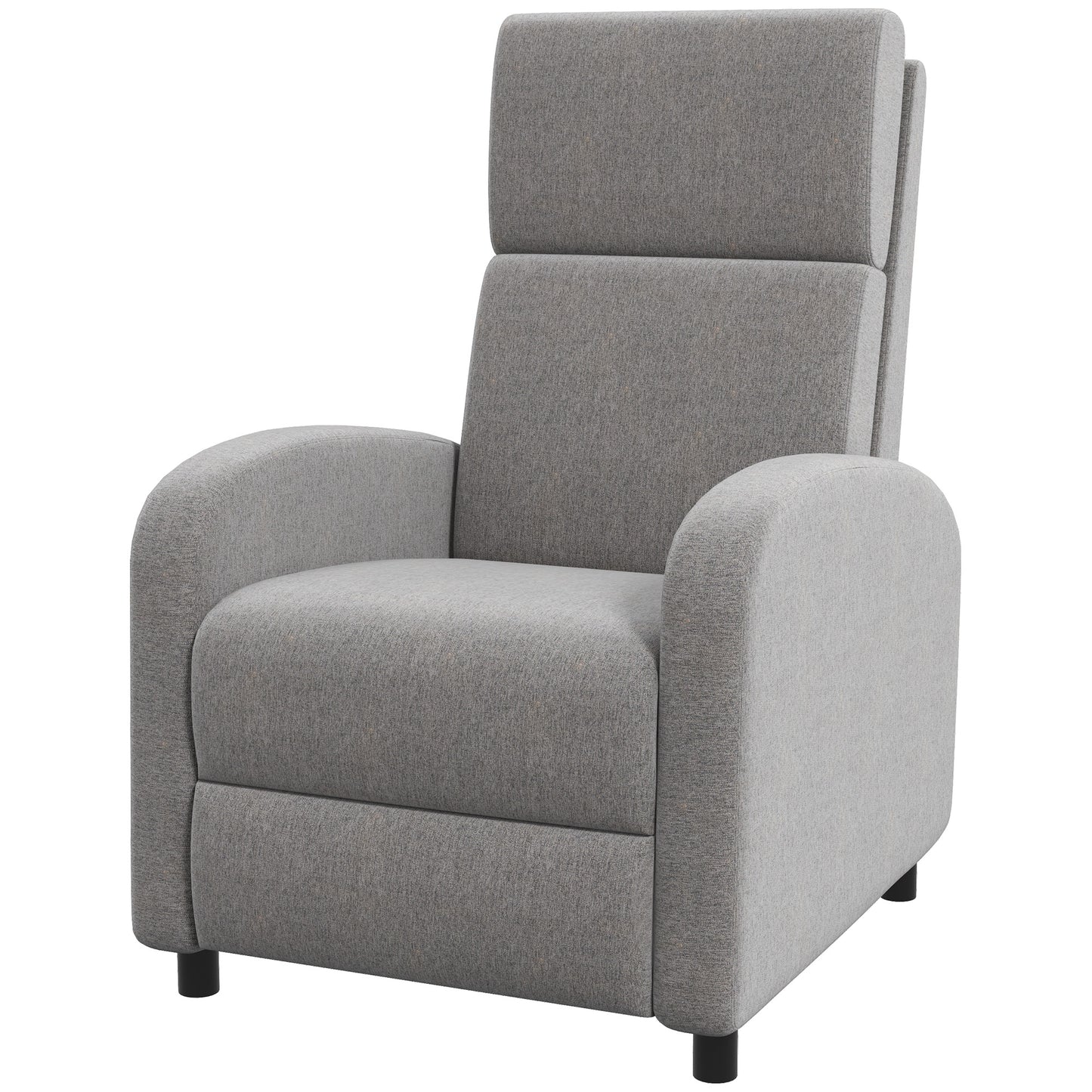 Relaxfauteuil – Relaxstoel – Zetel – Lounger – Fauteuil Grijs – Verstelbare Rugleuning Tot 160° – Inklapbare Voetensteun
