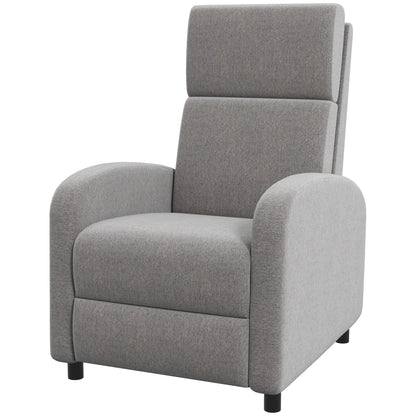 Relaxfauteuil – Relaxstoel – Zetel – Lounger – Fauteuil Grijs – Verstelbare Rugleuning Tot 160° – Inklapbare Voetensteun
