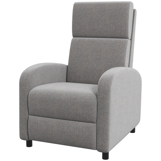 Relaxfauteuil – Relaxstoel – Zetel – Lounger – Fauteuil Grijs – Verstelbare Rugleuning Tot 160° – Inklapbare Voetensteun