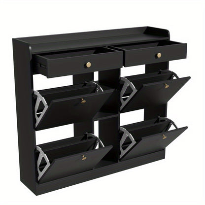 Schoenenkast – Schoenopberger – Schoenencabinet – Schoenenrek – Opbergkast – Metaal Frame – Ruimtebesparend Ontwerp 110x26x100cm