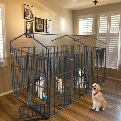 Hondenkennel – Hondenren – Hondenkooi – Dierenbench – Dierenren – Metalen Frame – 127x120x165 cm – Weerbestendig & Stevig