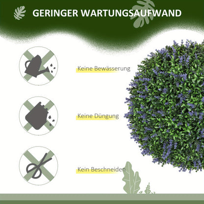 Kunstlavendel – Nepplanten – Sierplanten – Decoratieplanten – Kunstbloemen – Set Van 2 – 42 Cm Hoog – Onderhoudsvrij Kunststof
