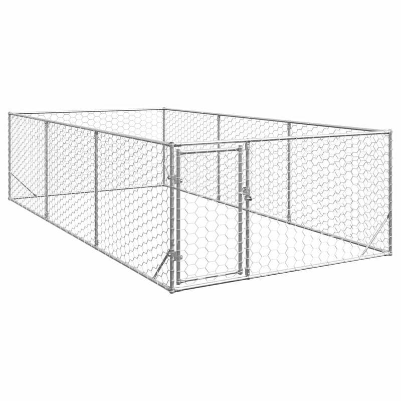 Hondenhok – Hondenhuis – Hondenkennel – Hondenhuisje – Hondenbench – Verzinkt Staal – Ruime 2x4x1m Deur