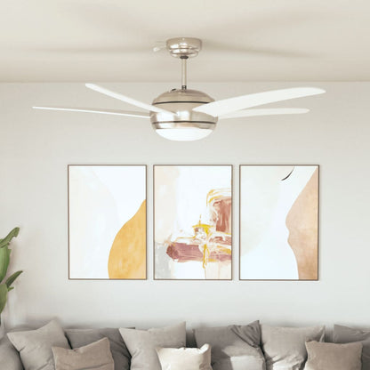 Plafondventilator – Ventilatorlamp – Plafondlamp met Ventilator – Verkoeling – Witte Variant – Ø128 cm – Afstandsbediening met 3 Snelheden