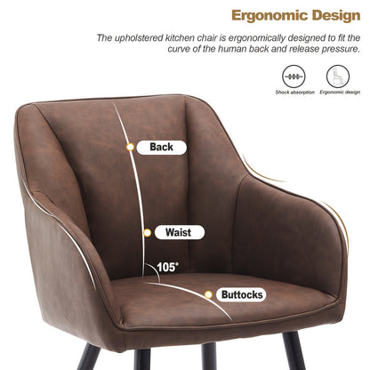 Moderne Eetkamerstoelen – Stoelen Set – Design Stoelen – Comfortabele Stoelen – Eettafel Stoelen – Memory Foam Zitting – Stevig Metaal Frame – Bruin