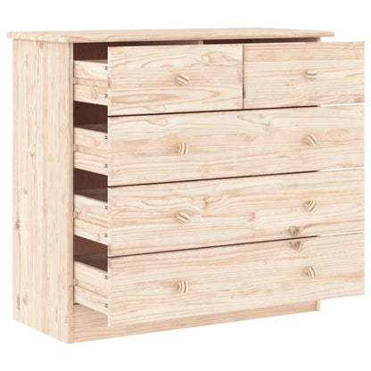 Large Capacity Modern Solid Pine Wood Chest of Drawers - Heavy-Duty Lockable Storage Cabinet with 6-Slot Organizer (Expandable Shelves/Drawers), Minimalist -Standing Unit for Bedroom, Living Room, Office - Assembly Required (