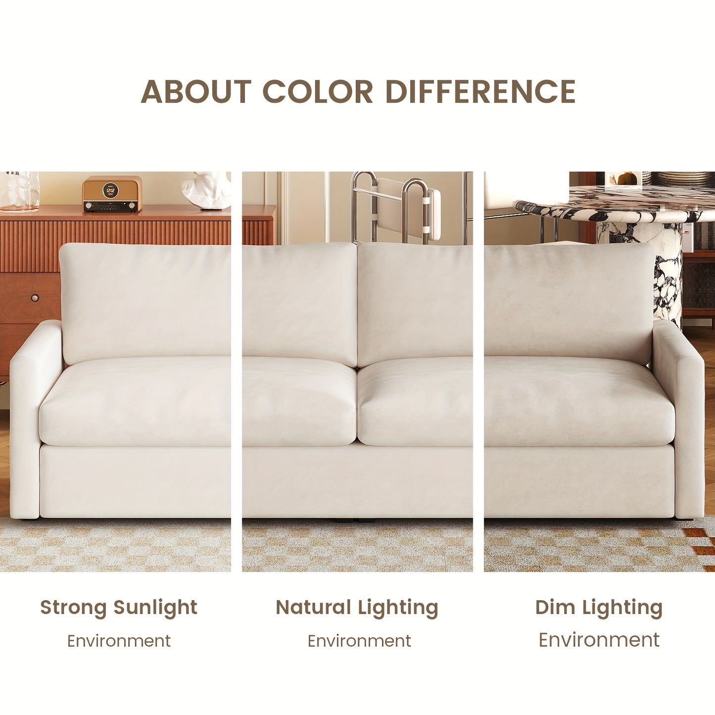 Bank – Tweezitsbank – Sofa – Loveseat – Zithoek – Beige Kleur – Oversized Comfortabele Zitting – Eenvoudige Montage