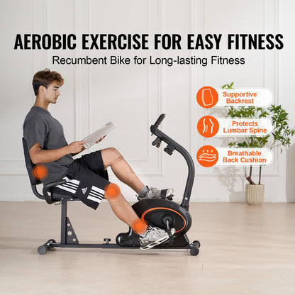 Ligfiets – Hometrainer – Recumbent Fitnessfiets – Seniorentrainer – Magnetische Weerstand – Ergonomisch Ligzitje – Verstelbare Weerstand – Stevig Frame