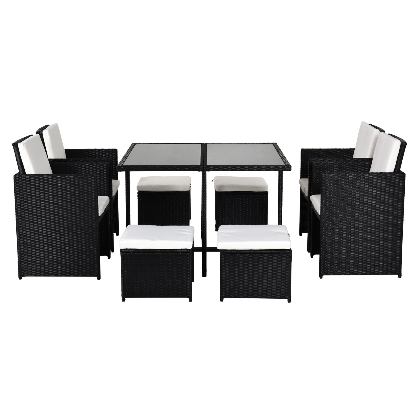 Loungeset 8 Persoons – Tuinmeubelen – Hoekbank Set – Loungesofa – Buitenmeubel – Weerbestendig Rattan – Afneembare Wasbare Kussens