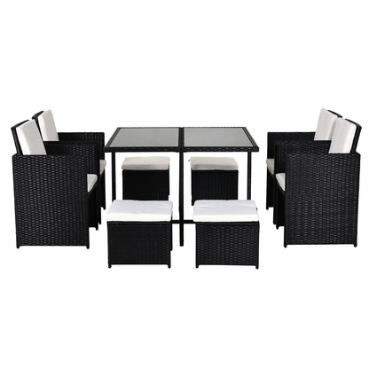 Loungeset 8 Persoons – Tuinmeubelen – Hoekbank Set – Loungesofa – Buitenmeubel – Weerbestendig Rattan – Afneembare Wasbare Kussens