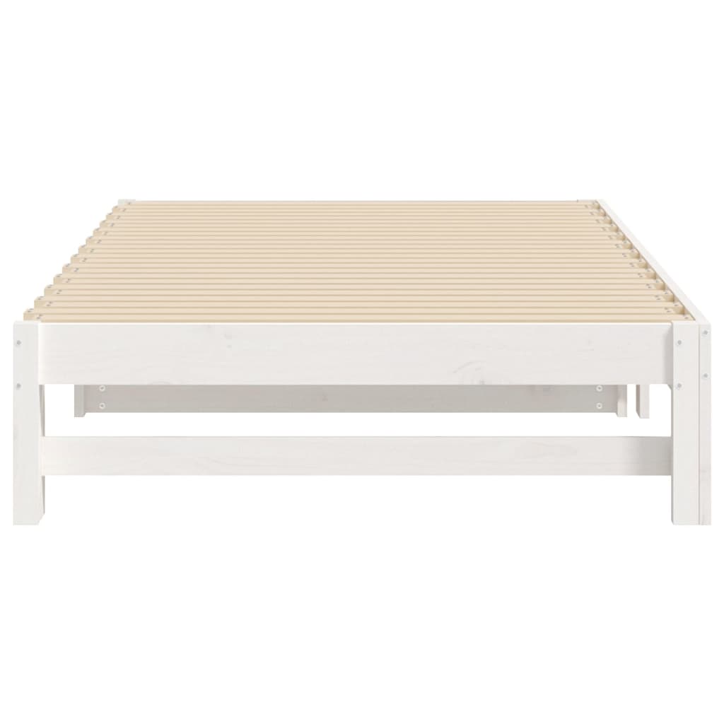 Bedbank – Slaapbank – Logeerbed – Bedbank Met Lade – Bedbank Voor Kleine Ruimte – Massief Dennenhout – Lattenbodem – 205,5x158x30 cm
