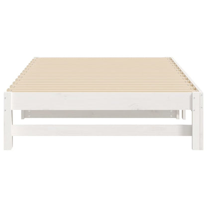 Slaapbank – Bedbank – Logeerbed – Zitbank – Houten Bank – Massief Dennenhout – 195,5x179x30 cm – Ruimtebesparend & Ventilerend Lattenbodem