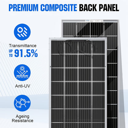 Transparante Zonnepanelen – Solar Panel – Zonne-energie Paneel – Zonnecel – Photovoltaïsch Paneel – 2x 120W 18V – Bifaciaal Hoog Rendement – Eenvoudige Installatie