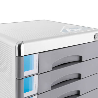 Ladeblok – Ladekast – Archiefkast – Rolcontainer – Opbergkast – 7 Lades – Met Slot en Sleutels – Aluminiumlegering – Compacte Desktop Organizer 30x36x40,5 cm
