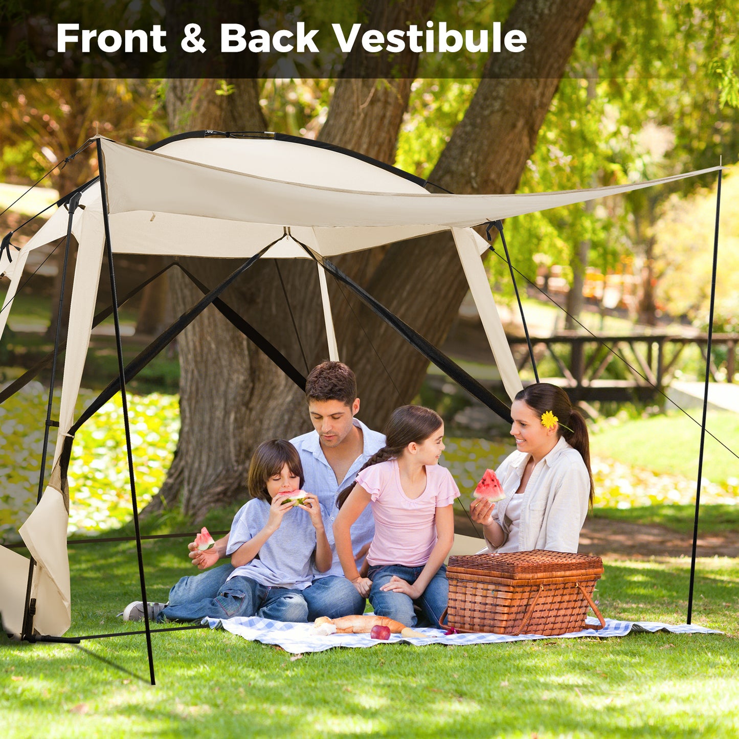 Tent – Kampeertent – Familietent – Pop-up Tent – Outdoor Tent – Ruime 6-8 Persoons – Waterdicht Polyester 2000mm