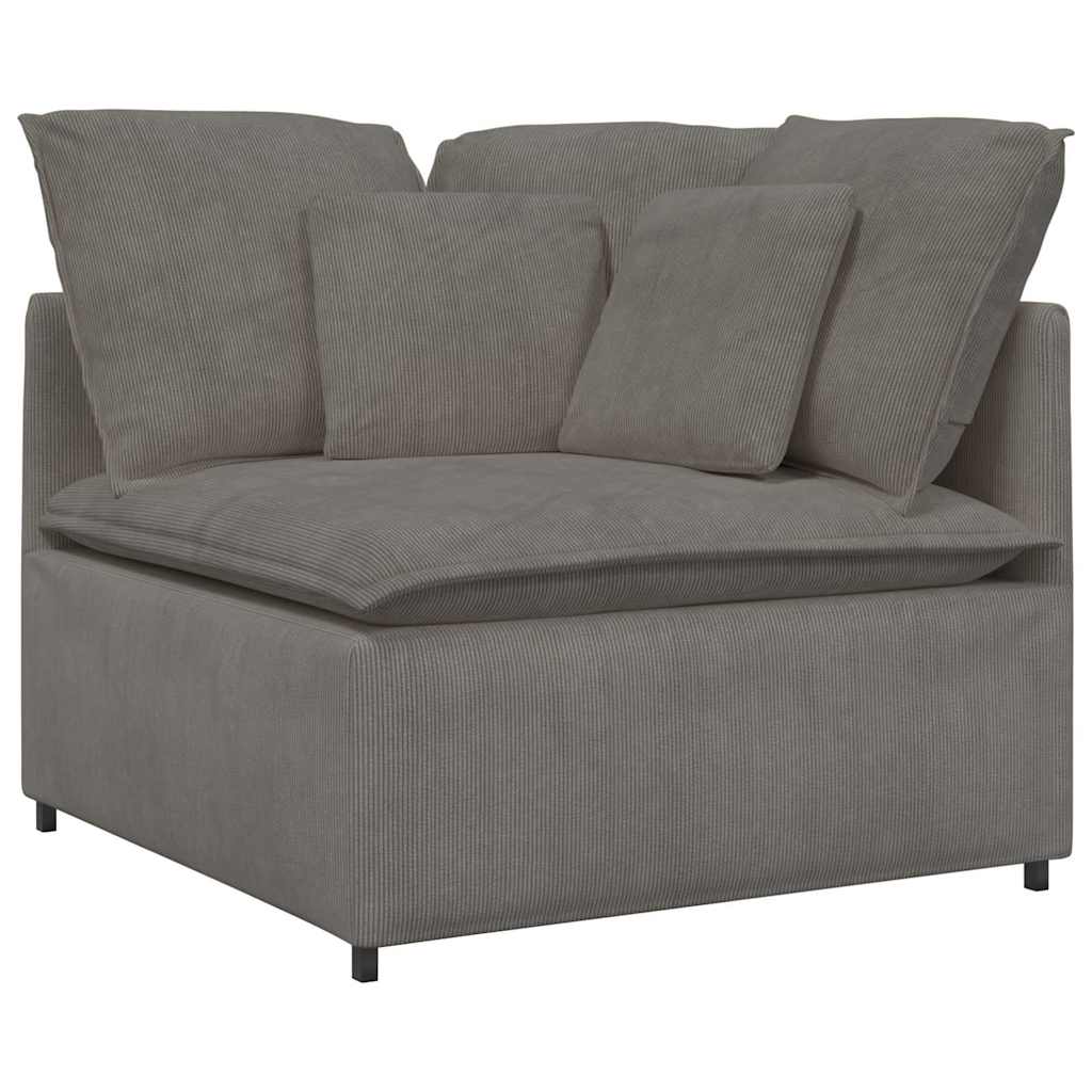 Modulaire Bank – Modulair Sofa – Hoekbank – Zithoek – Loungesofa – Lichtgrijs – Corduroy Stof – Metalen Frame – Zacht Zitcomfort