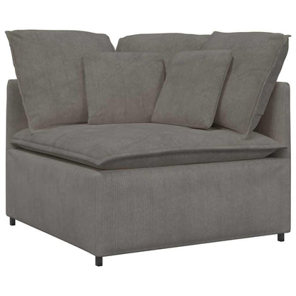 Modulaire Bank – Modulair Sofa – Hoekbank – Zithoek – Loungesofa – Lichtgrijs – Corduroy Stof – Metalen Frame – Zacht Zitcomfort