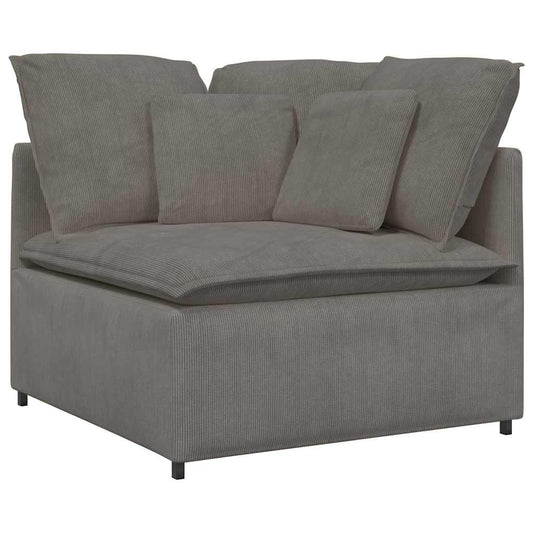 Modulaire Bank – Modulair Sofa – Hoekbank – Zithoek – Loungesofa – Lichtgrijs – Corduroy Stof – Metalen Frame – Zacht Zitcomfort