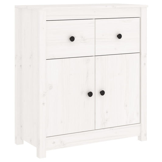 Sideboard White 70x35x80cm Solid Wood Pine Side Cabinet Organizer Storage Cabinet Storage Box for Bedroom, Living Room, Bathroom, Home Furniture