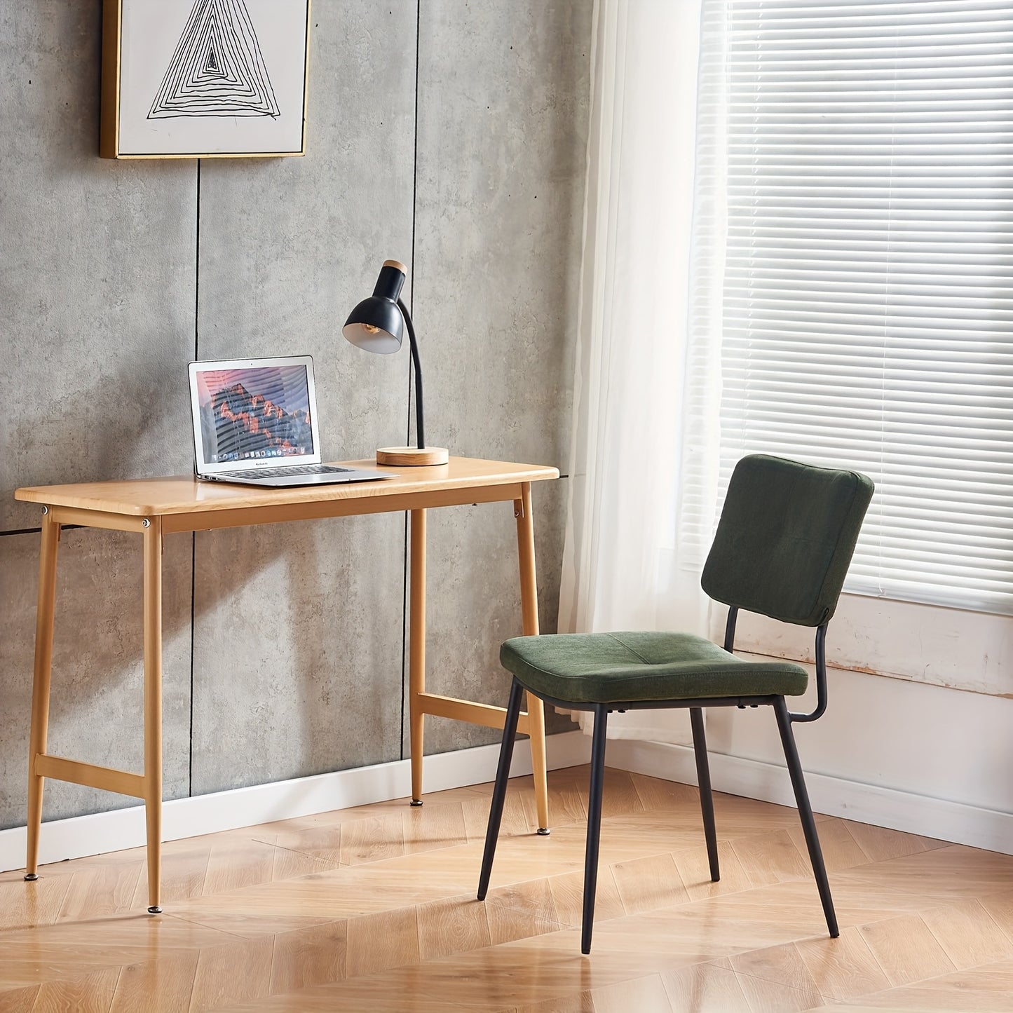 Retro Eetkamerstoelen – Stoel – Armstoel – Zithoek Stoel – Keukenstoel – Groen – Comfortabel Schuimzitting – Stevig Metalen Frame