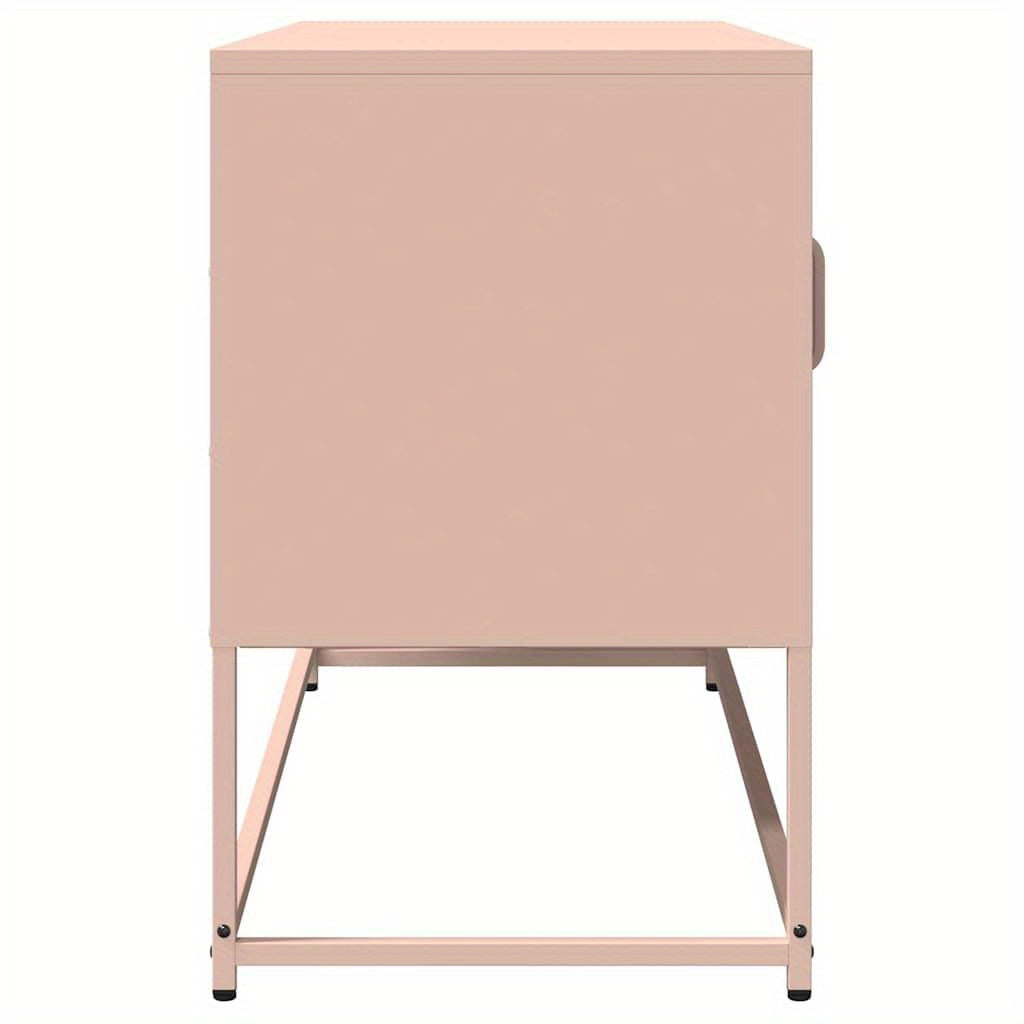 TV cabinet pink 100.5x39x60.5cm cold rolled steel TV Stand Entertainment Center with Storage, Media Television Table for Living Room Bedroom