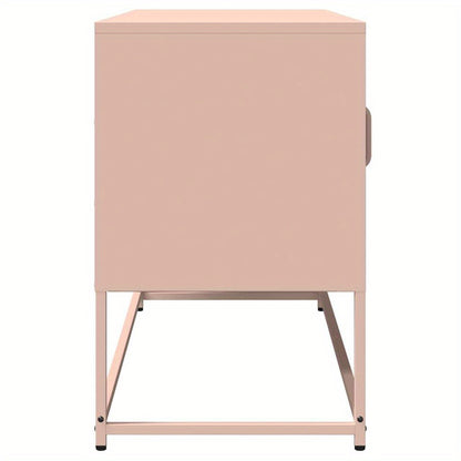 TV cabinet pink 100.5x39x60.5cm cold rolled steel TV Stand Entertainment Center with Storage, Media Television Table for Living Room Bedroom