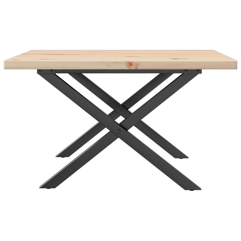 Modern X-Frame Coffee Table - Heavy-Duty Pine Wood & Steel Construction, Lightweight Living Room Center Table, Easy Assembly, Minimalist Industrial Design for Indoor/Outdoor Use - Space-Saving Furniture for Apartments, Houses