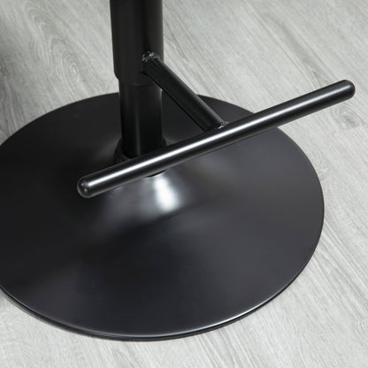 Barkrukken – Barstoelen – Barstoelen Met Rugleuning – Keukenkrukken – Barkruk Set – Verstelbaar In Hoogte – 360° Draaibaar – Stalen Frame Met Houten Zitting – Zwart En Koffie