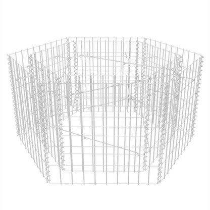 Hexagonale Gabion Plantenbak – Tuinbak – Bloembak – Tuinbakje – Plantenmand – Gecoat Staal – 100x90x50 cm – Stevige Constructie – Weerbestendig