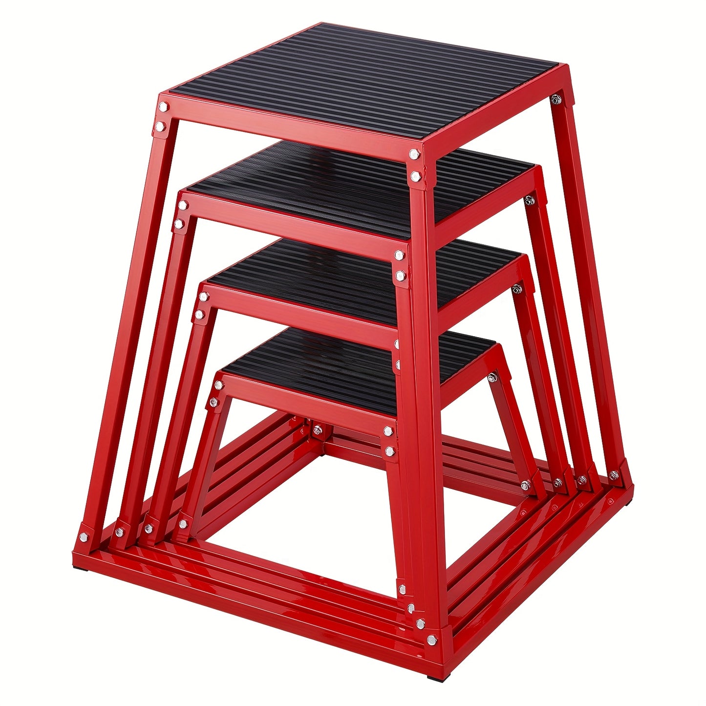 Plyobox – Plyometrische Jump Box – Fitness Box – Springbox – Trainingsbox – Stalen Set 30,48-76,2 cm – Antislip Oppervlak – Duurzaam & Stevig