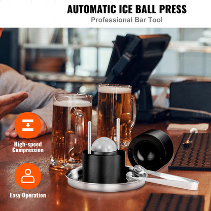 Ijsballenmaker – Ijsbalmaker – IJsblokjesvorm – Ice Cube Mold – Whiskey Ijsballen Pers – Aluminium – Ø 60 mm Grote Ronde Ijsballen