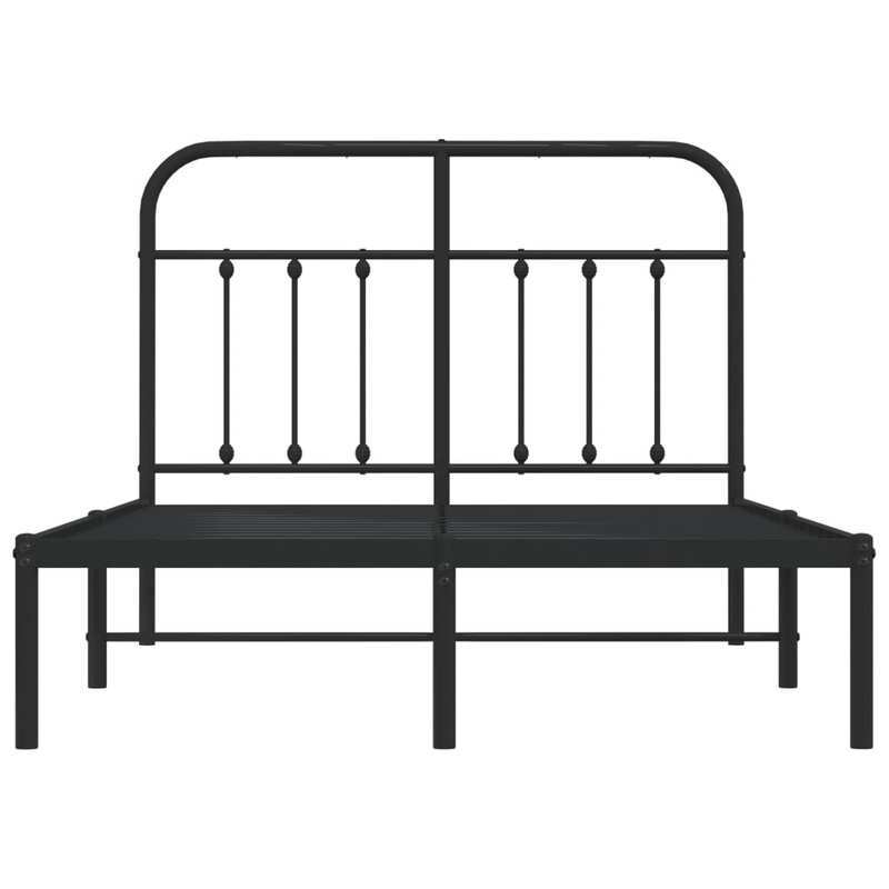 Bed frame with Black Metal Headboard 120x200cm