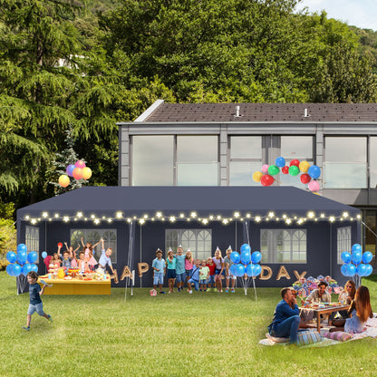 Partytent – Feesttent – Paviljoen – Tent – Overkapping – 3 x 9 Meter Antraciet – 27 m² Beschutte Ruimte – Waterafstotend PE Materiaal