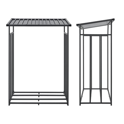 Houtopslagrek – Brandhoutrek – Haardhout Opbergrek – Buiten Houtopslag – Metalen Houtrek – Weerbestendig – 145x143x70 cm