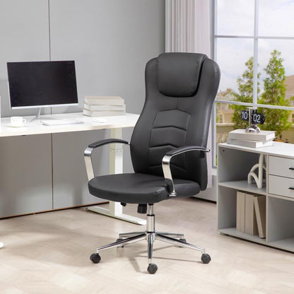 Bureaustoel – Office Chair – Draaistoel – Bureaustoel – Werkstoel – Verstelbaar – Kantelbaar – Memory Foam Zitting – Stabiel Metalen Frame – Zwart – Max 120 kg